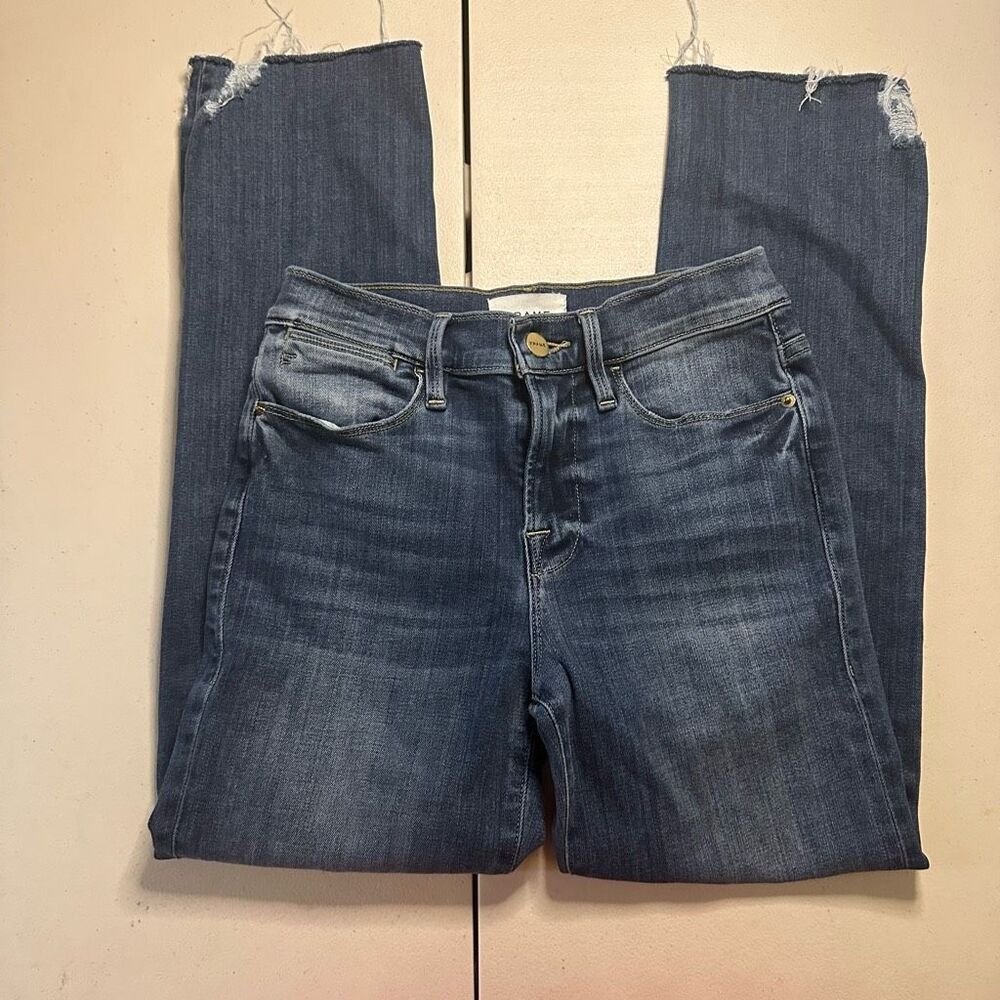 Frame le high straight 25 raw hem